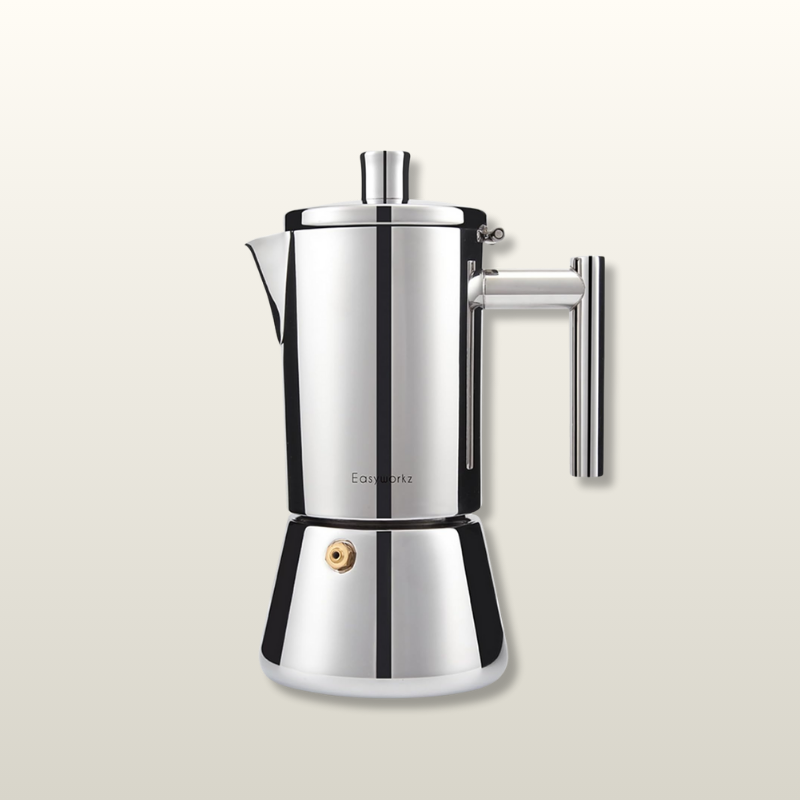Easyworkz Diego stainless stovetop espresso maker, 6 cup