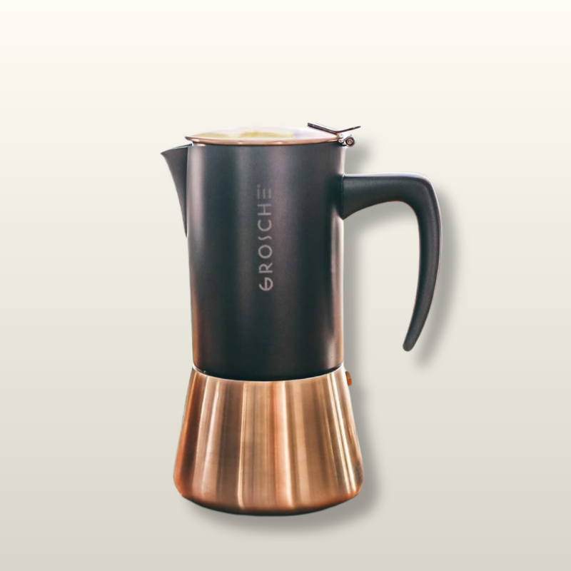 GROSCHE Milano Steel stainless stovetop espresso maker, 10 cup