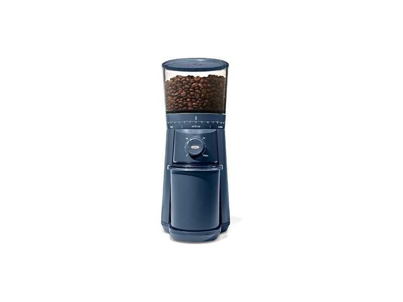 OXO Brew Conical Burr Coffee Grinder one-touch automatic silver