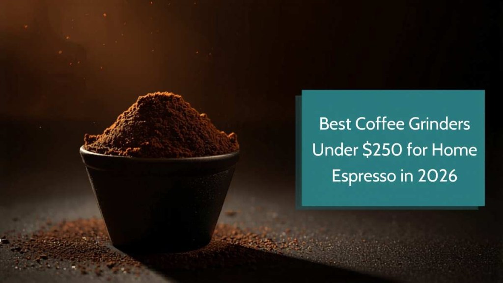 Fresh coffee grounds in kitchen — best coffee grinders under $250 guide 2026