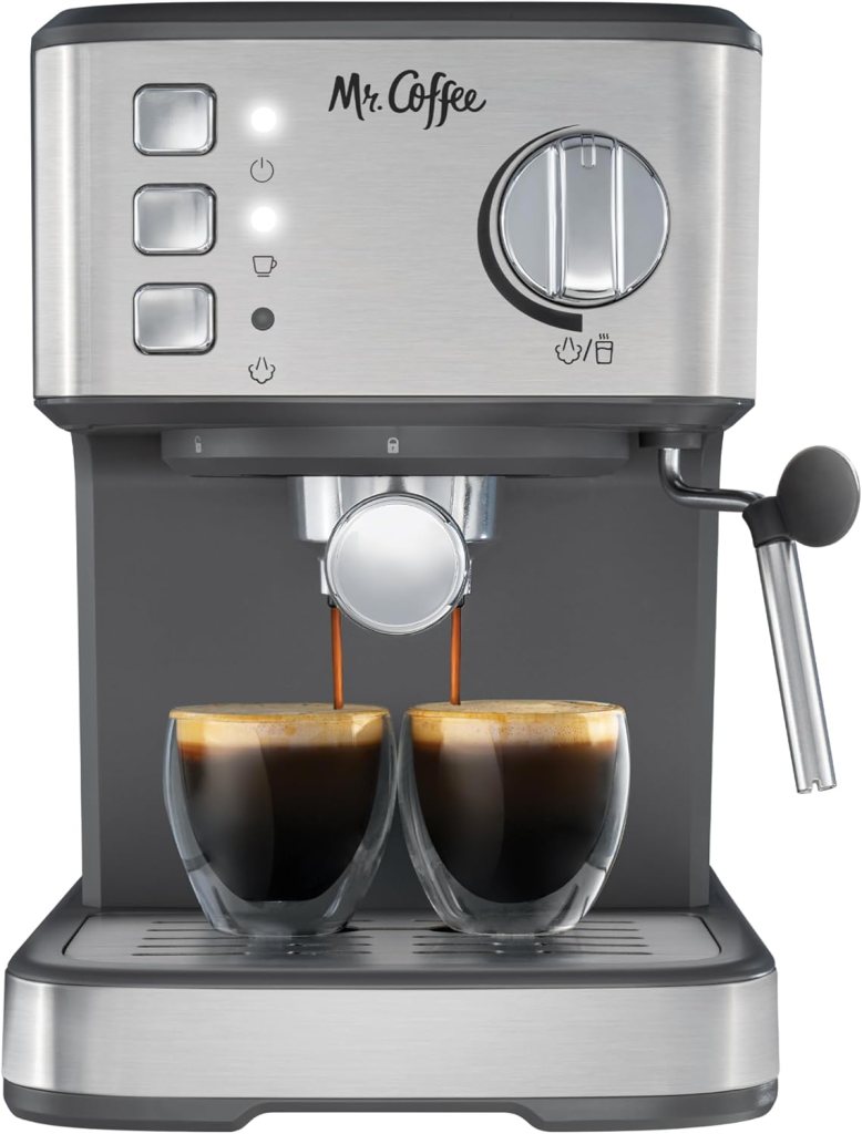 Mr. Coffee espresso and cappuccino maker with automatic frother for beginners