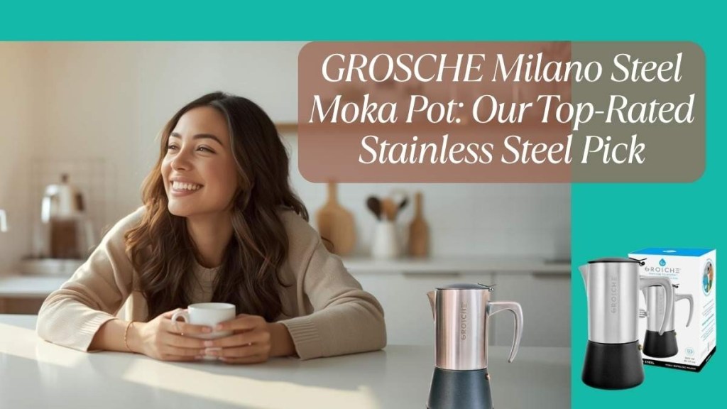 Person enjoying stovetop espresso at home — GROSCHE Milano Steel moka pot review 2026