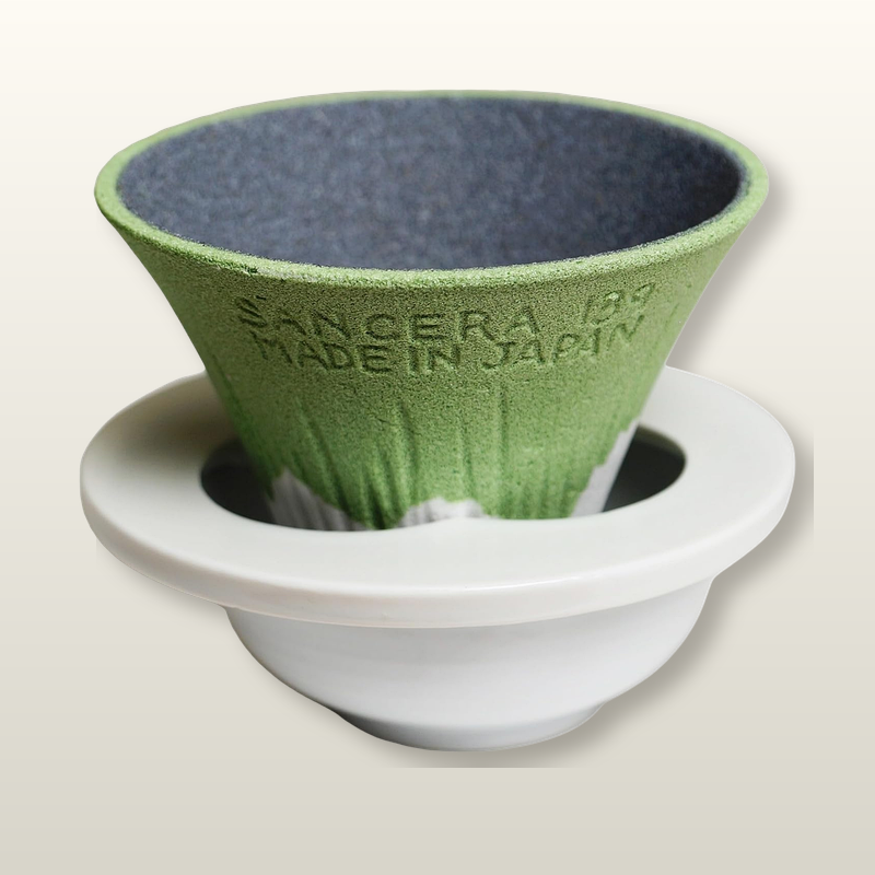 Mt. Fuji ceramic coffee filter dripper made in Japan